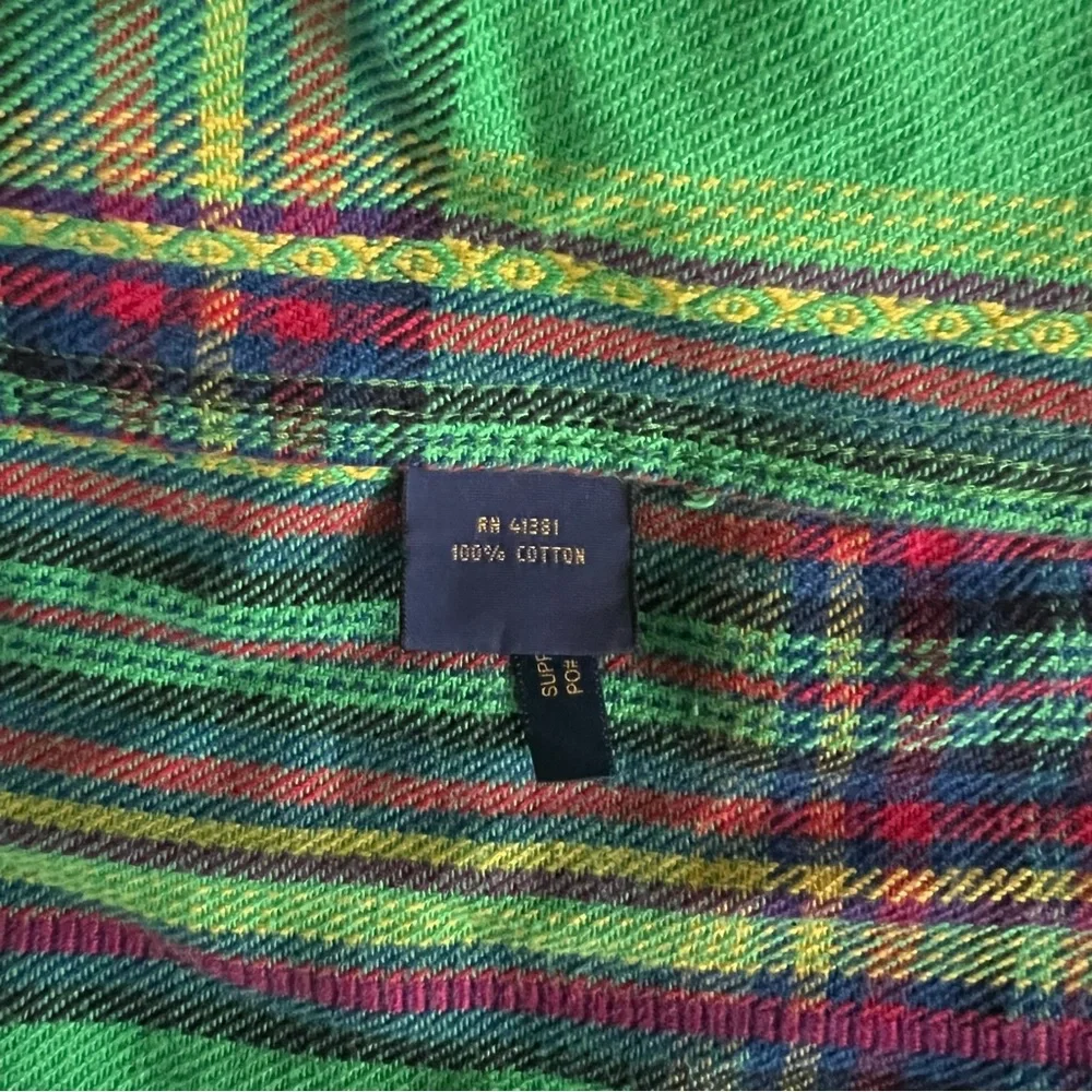 Polo Ralph Lauren Vintage Green Beacon Aztec Woven Button Down Cotton Shirt M